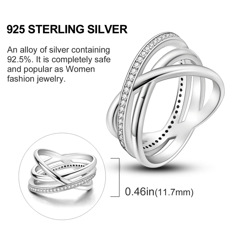 High-Quality 925 Sterling Silver Infinite Love Ring for Women