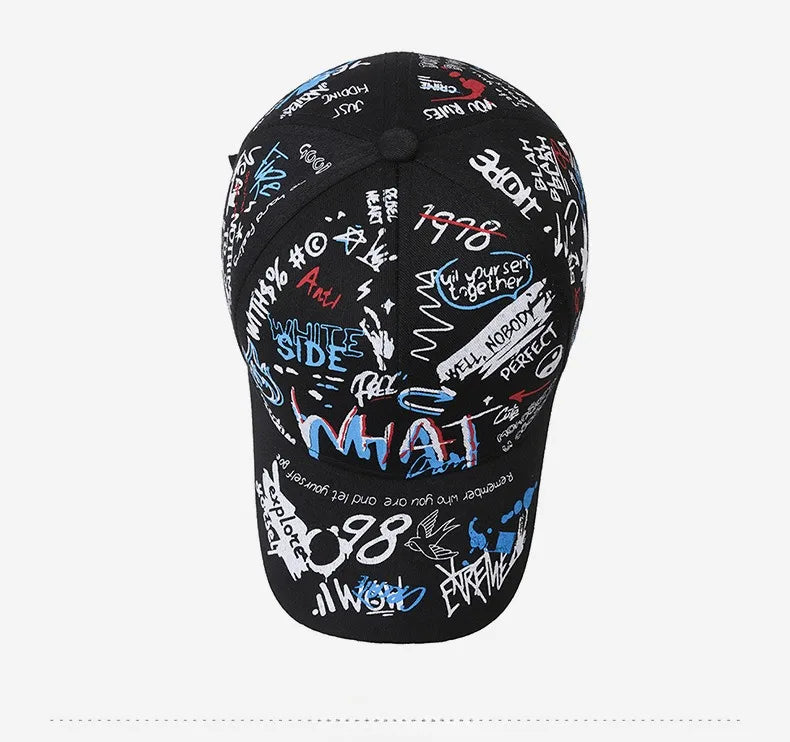Unisex Graffiti Cotton Baseball Cap | Trendy Snapback Hat