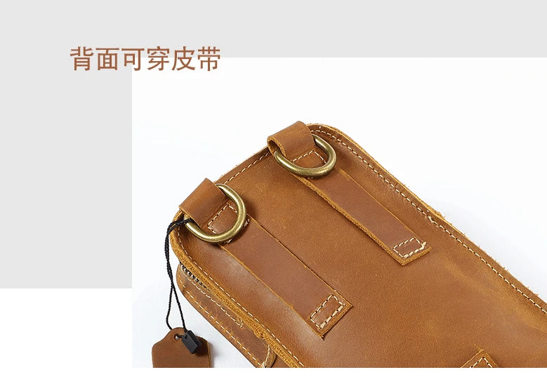 Genuine Leather Retro Crossbody Waist Bag | Stylish & Functional