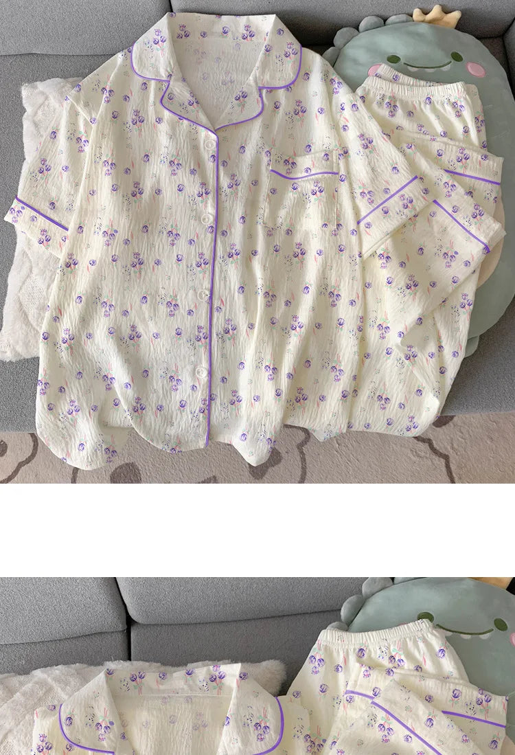 Sweet Floral Homewear Pajamas Set for Women | Comfort & Style