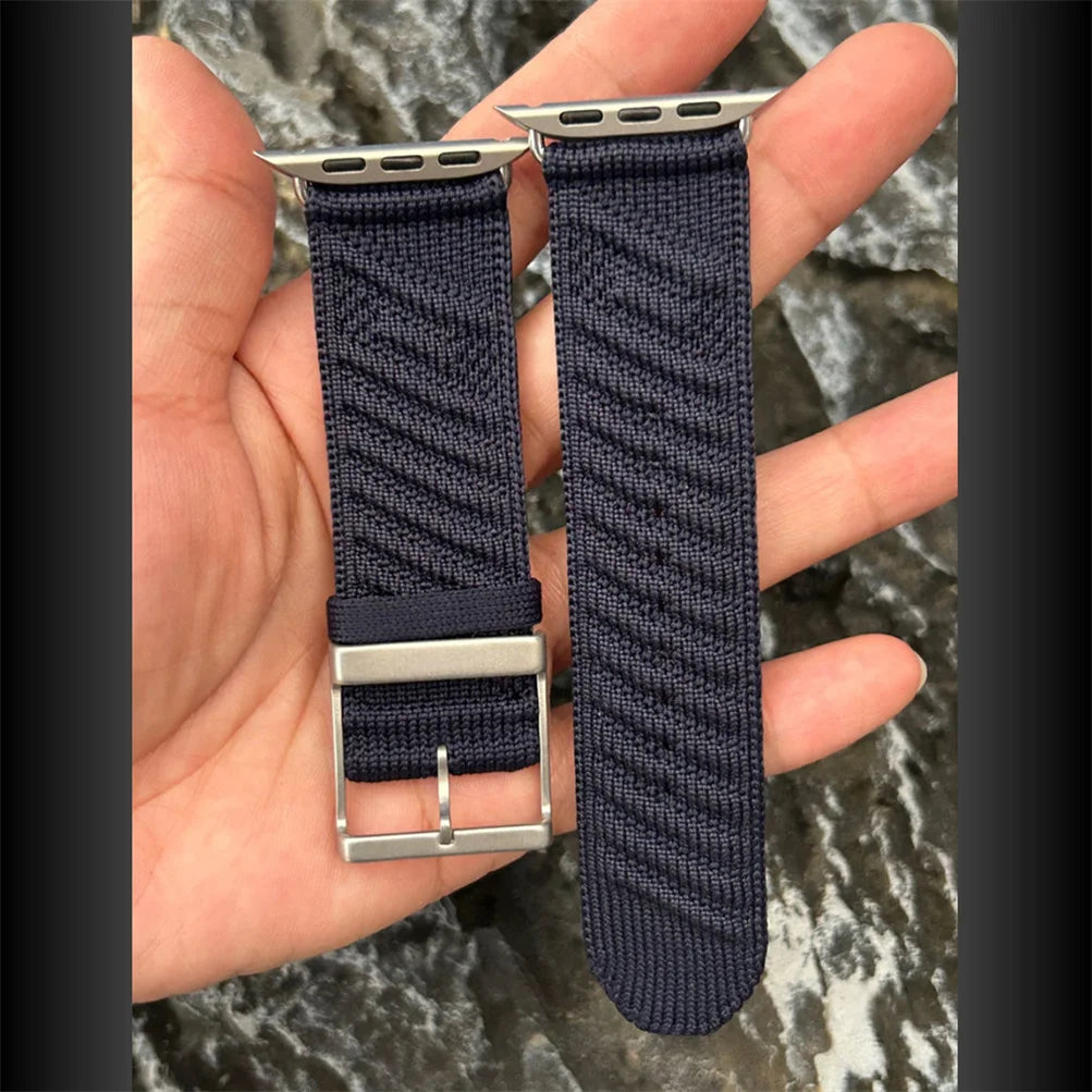 Navy Blue Nylon Strap for Apple Watch | Stylish & Comfortable Band