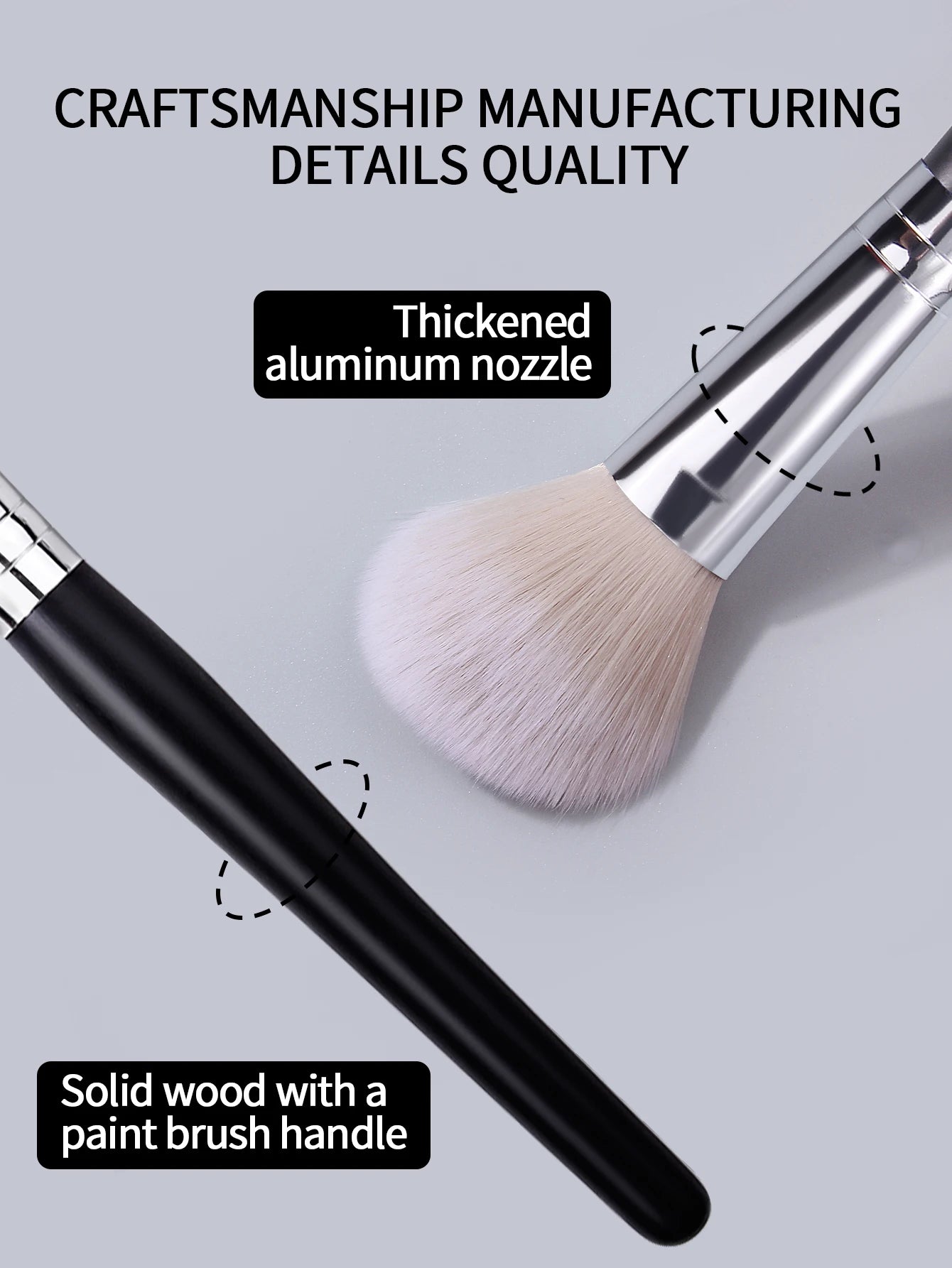 High-Quality Multifunctional Makeup Brush | Soft Wool Fiber Blush Loose Powder Contour Brush Wooden Handle 2026