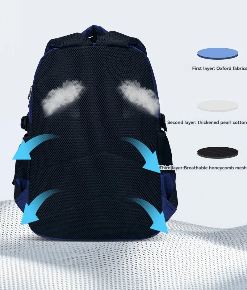 Lightweight Boys Schoolbag for Grades 1-6 | Large Capacity Kids Bag
