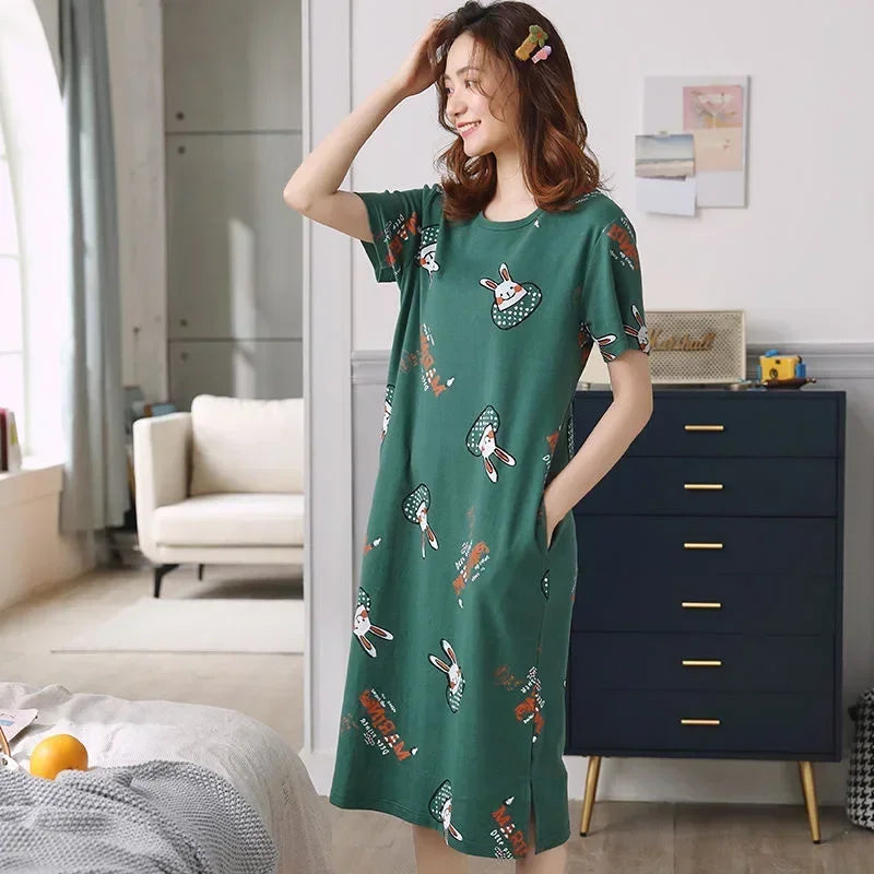 Cute Women's Short Sleeve Nightgown | Plus Size Sleepwear