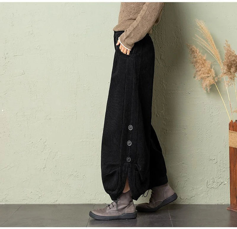 Women’s Warm Corduroy Harem Trousers | Casual Streetwear Pants 2026