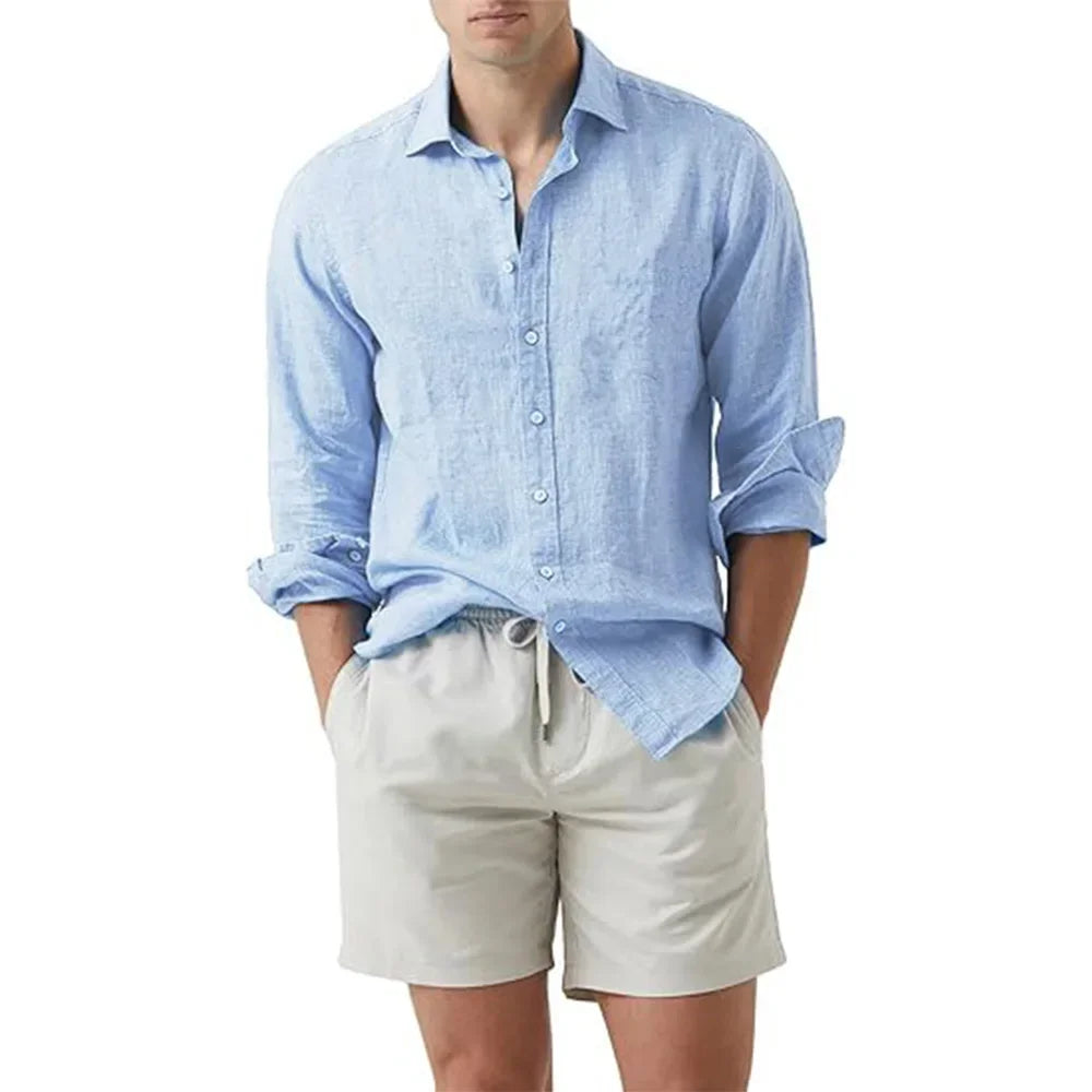 Men's Solid Color Hawaiian Shirts | Casual Summer Beachwear