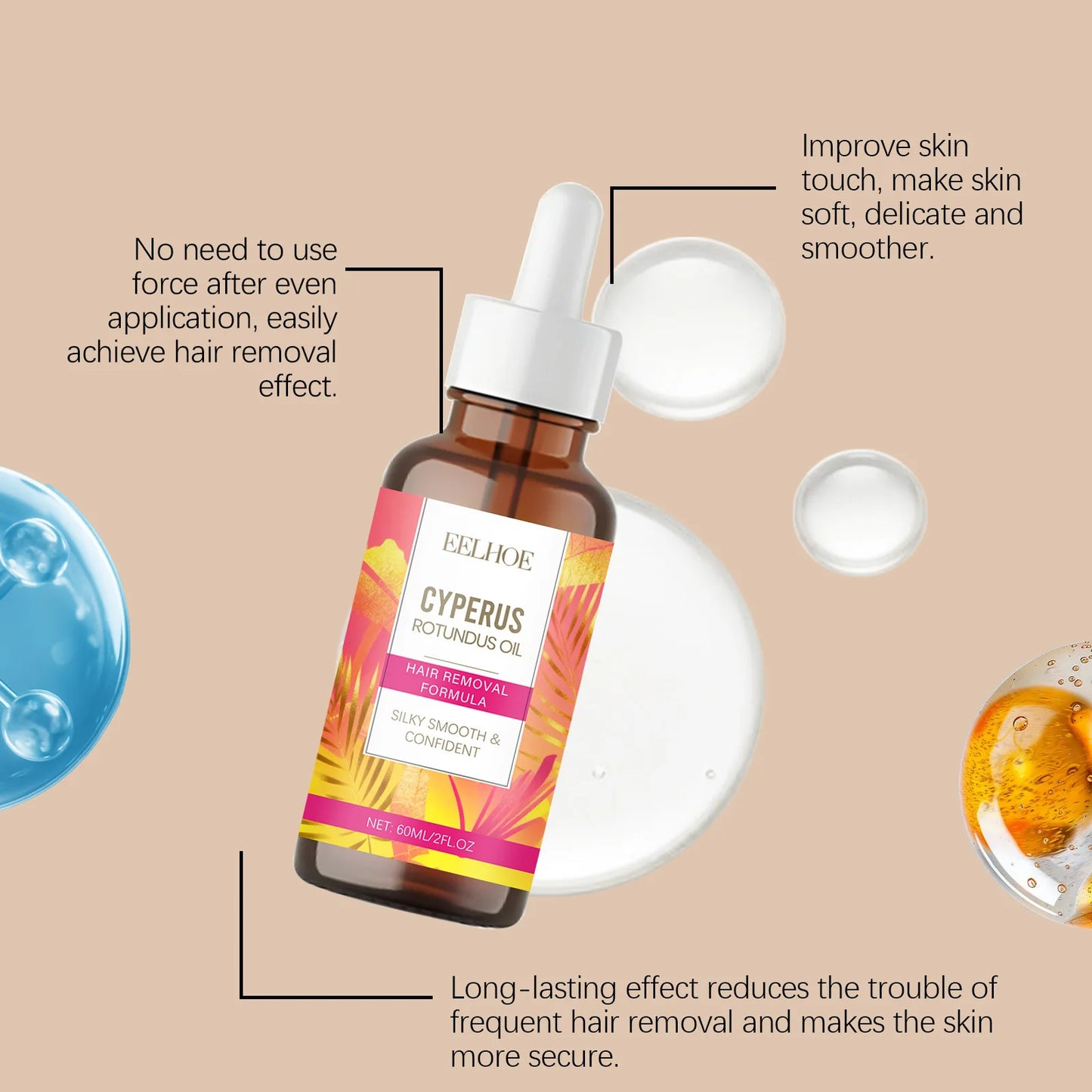 Natural Hair Removal After Care Oil for Smooth Skin