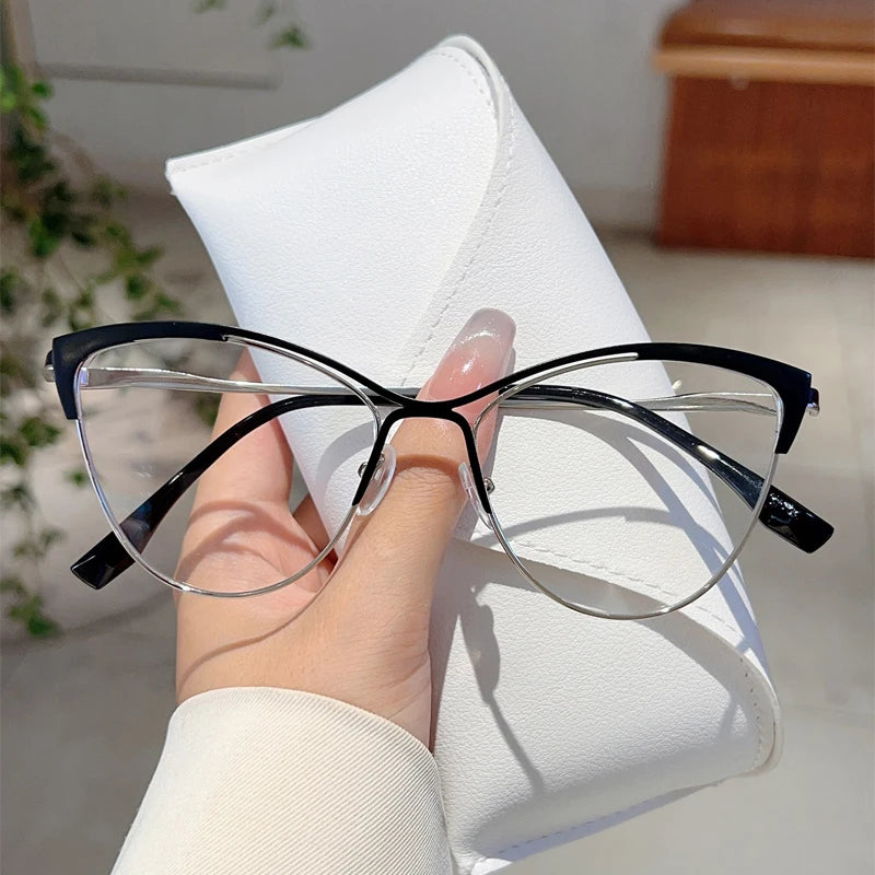 Gafas ojo de gato con estilo | Gafas de moda para mujer que bloquean la luz azul