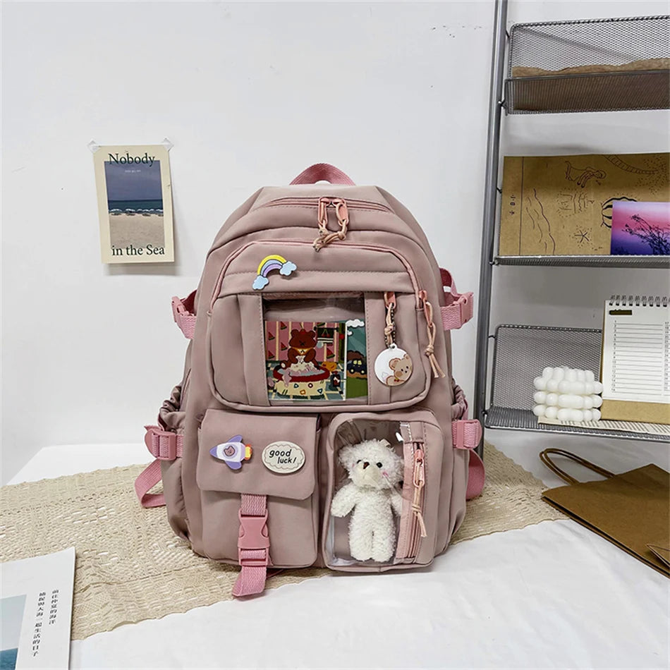 Mochila Bonita Impermeable para Mujer | Mochila Escolar con Múltiples Bolsillos