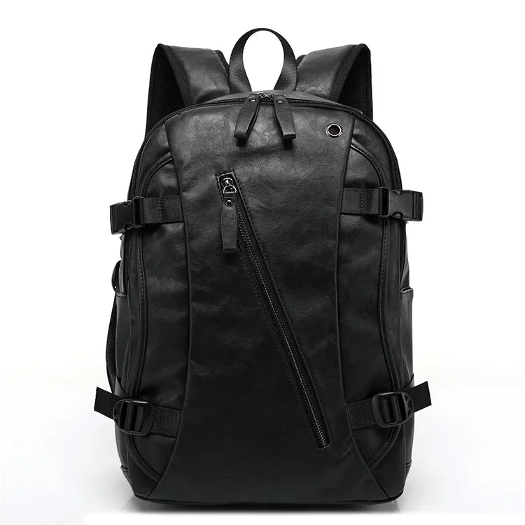Vintage Men's PU Leather Backpack | Stylish Travel & School Bag