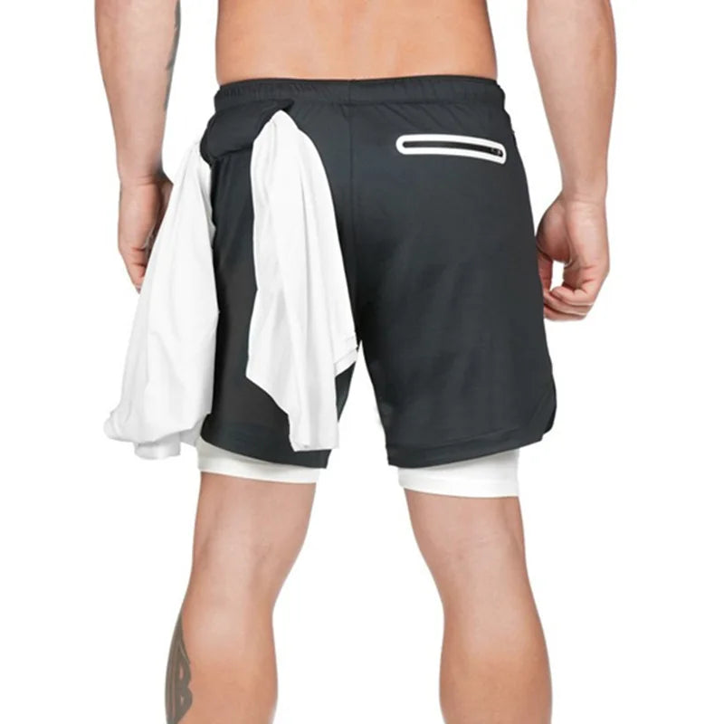 Men's 2 in 1 Compression Shorts | Quick Dry Gym & Running Shorts