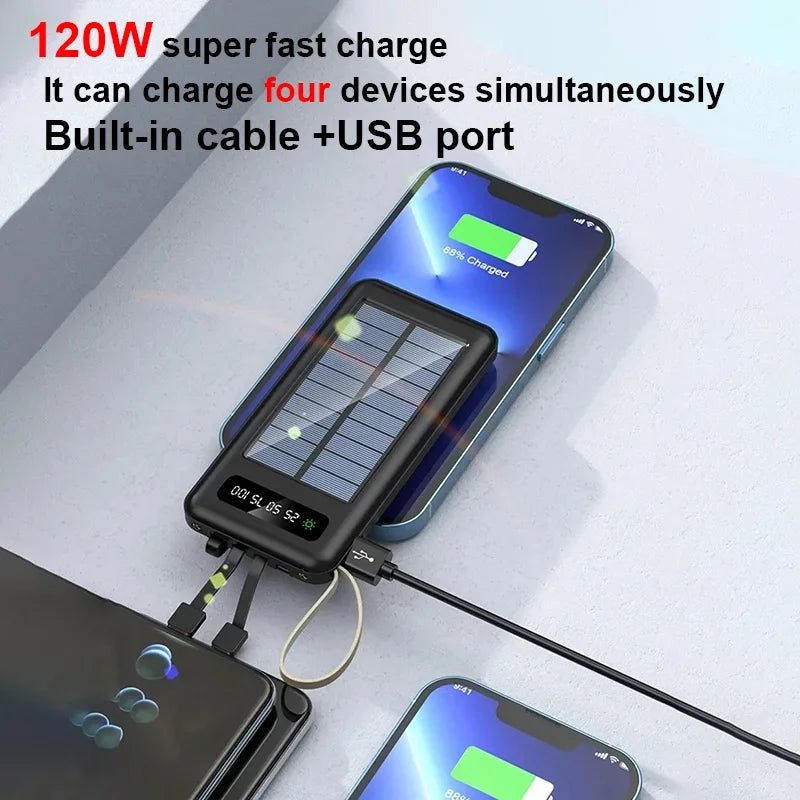 200000mAh Solar Power Bank | Fast Charging Portable Battery