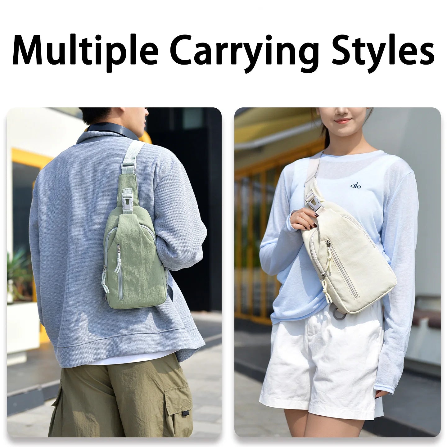 Large-Capacity Nylon Cross-Body Bag for Commuting and Travel