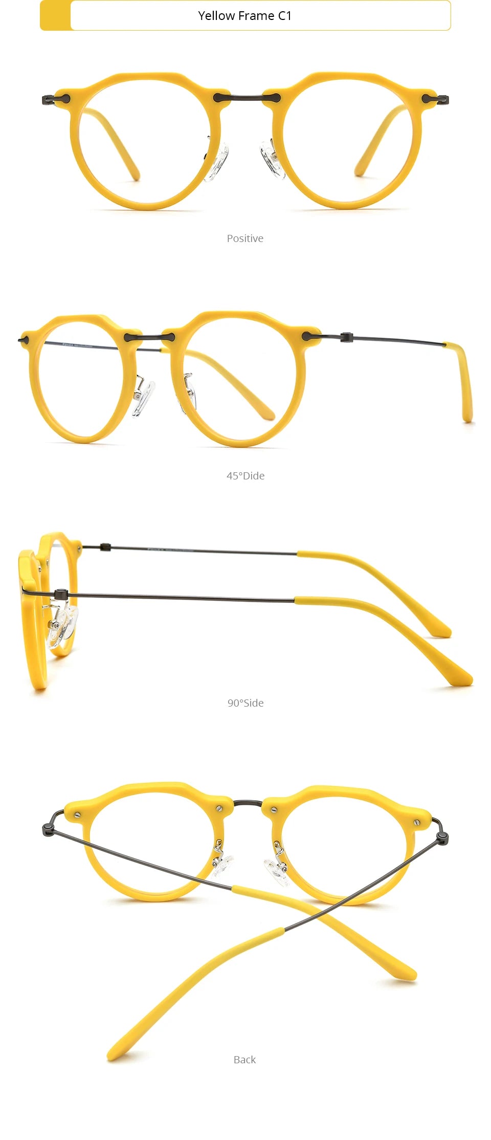 Monturas de gafas unisex cuadradas retro de titanio | Elegantes y duraderas