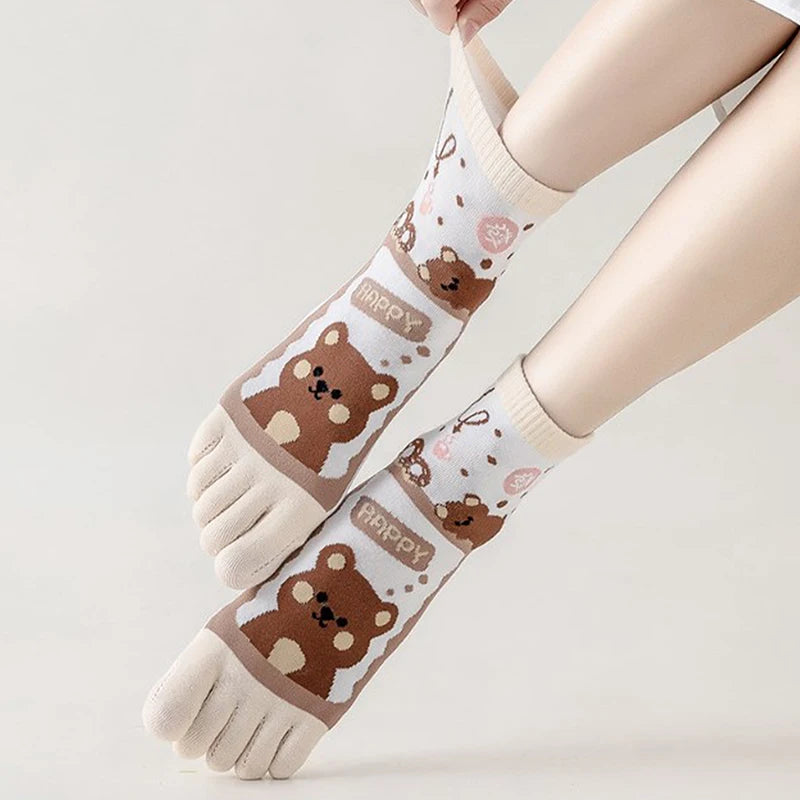 Cute Cartoon Split-Toe Socks for Women | Breathable Kawaii Comfort