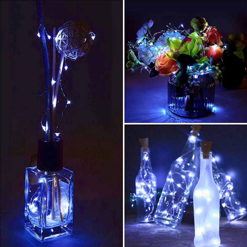 20LED Solar Fairy Cork Bottle String Lights | Wedding & Garden Decor