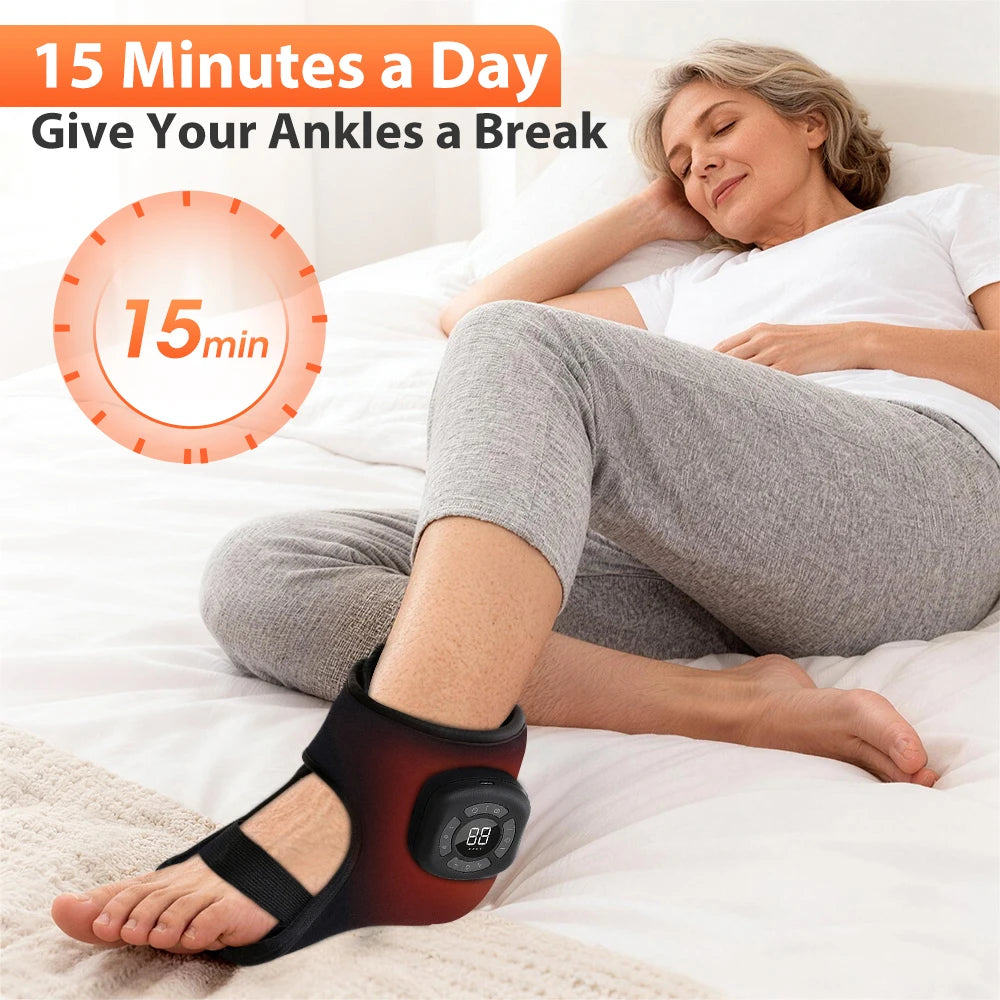 Wireless Air Pressure Ankle Massager | Electric Heating & Vibration