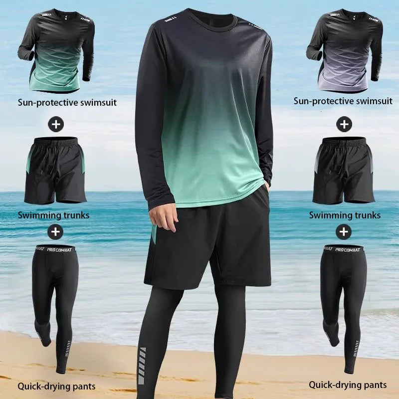 Men's Sun-Protective Long-Sleeve Swimsuit for Ultimate Comfort