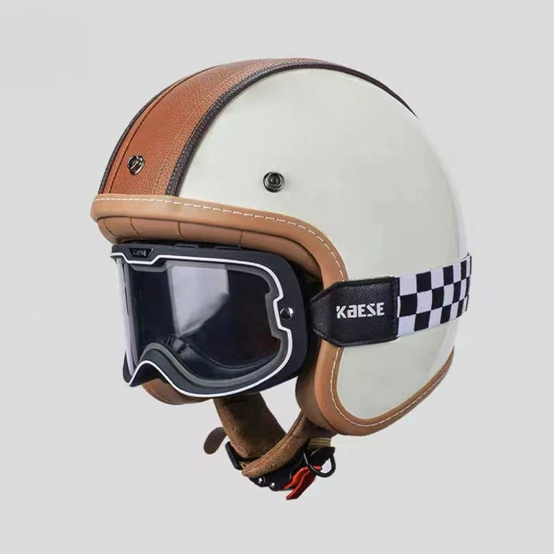 Retro Open Face 3/4 Motorcycle Helmet with Colorful Lens | DOT Certified
