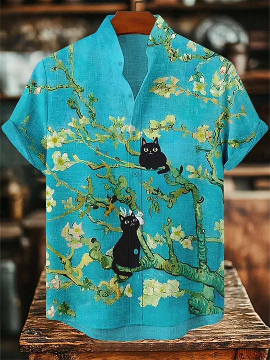 Men's Octopus Print Shirt | Loose & Breathable Hawaiian Top