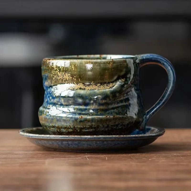 Taza de Cerámica Creativa | Taza de Café de Diseño Japonés Minimalista