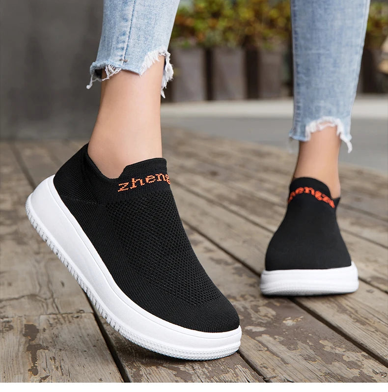Unisex Wide Foot Sports Shoes | Breathable Slip-On Walking Sneakers