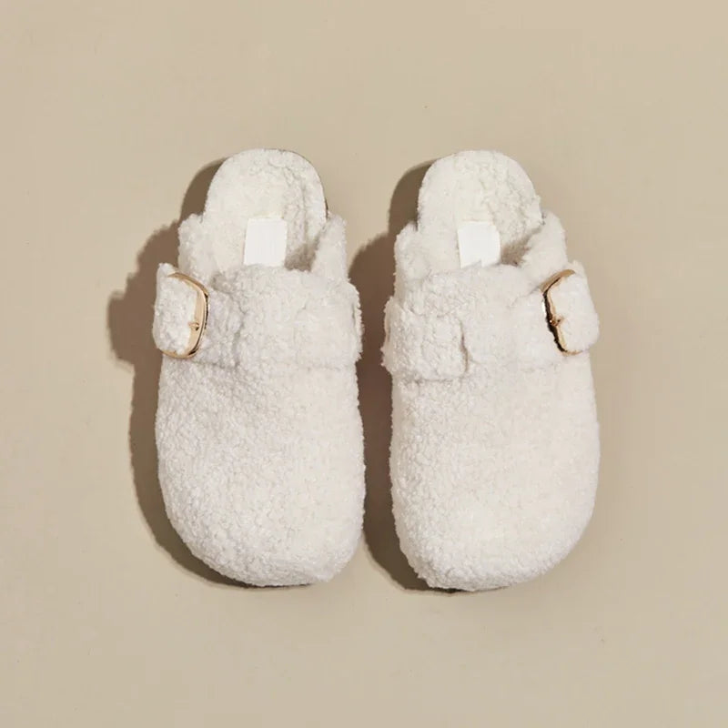 Women's Warm Faux Lamb Wool Mules Slippers for Ultimate Comfort