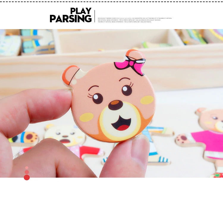 Educational Wooden Jigsaw Puzzle for Kids | Montessori Style Fun