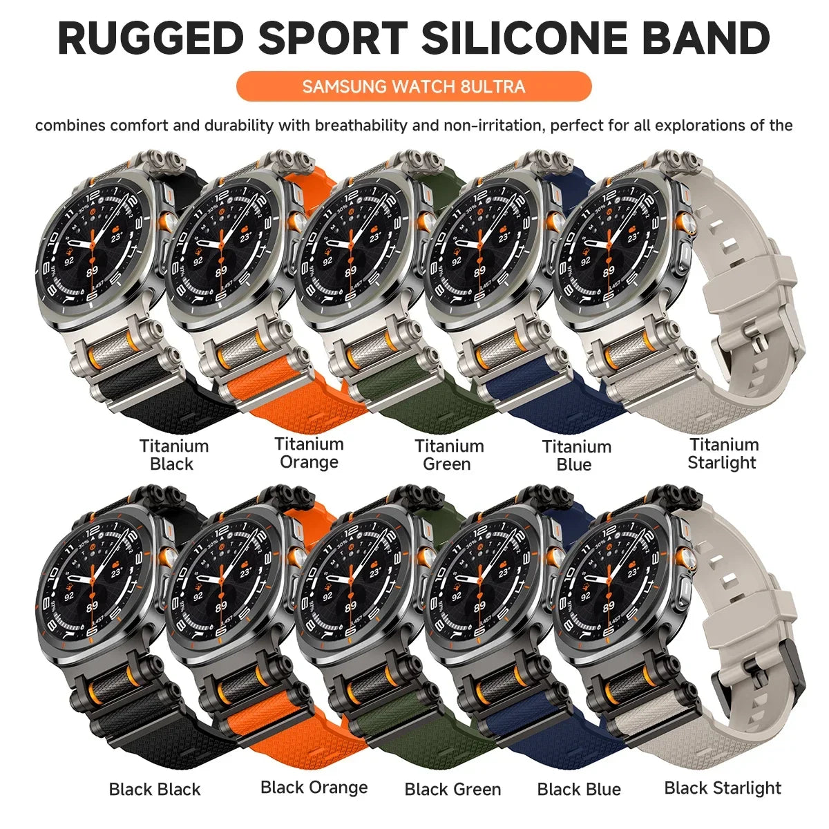 Luxury Silicone Sport Band for Galaxy Watch Ultra 47mm | No Gaps Design