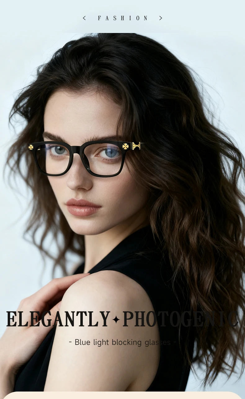 Ultra-light High-Quality Blue Light Blocking Trendy and Versatile Square Frame Computer Unisex Anti-Radiation Daily Eyewear F114