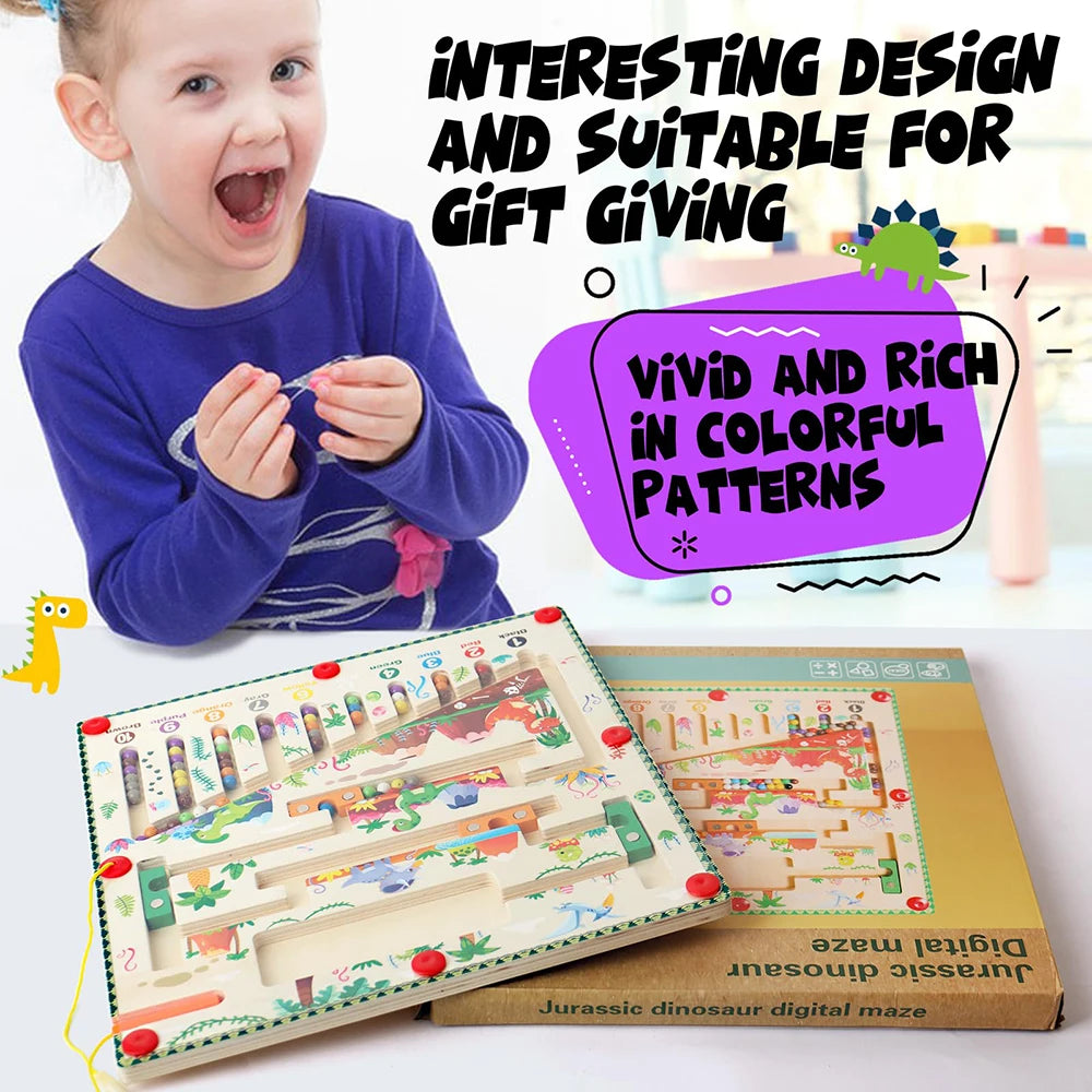 Magnetic Color and Number Maze Montessori Toy for Kids Learning