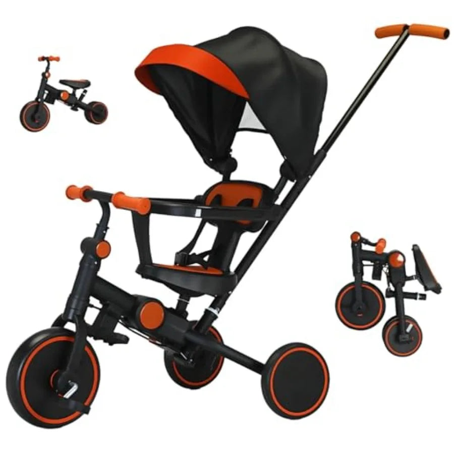 Foldable 8-in-1 Toddler Tricycle with Canopy | Ideal Gift