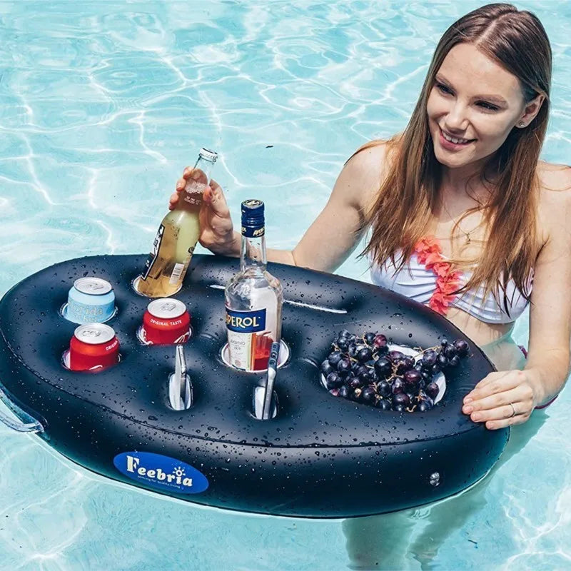 Inflatable Pool Drink Holder | Summer Party Float Cooler Tray