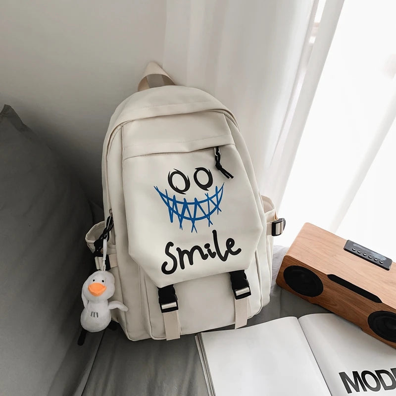 Kawaii Large Capacity Pocket Front Backpack | Stylish School Bag