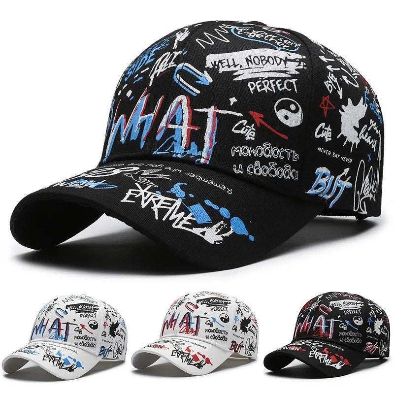 Unisex Graffiti Cotton Baseball Cap | Trendy Snapback Hat
