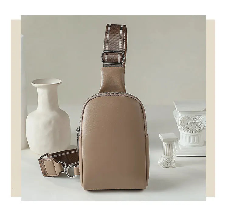 Unisex Soft Leather Chest Bag | Versatile Crossbody Waist Bag