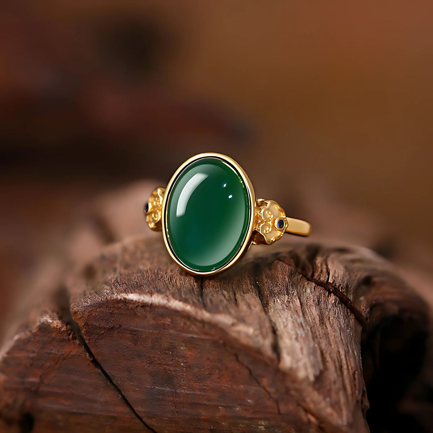 Adjustable Geometric Jade Ring for Women | Vintage Jewelry Gift