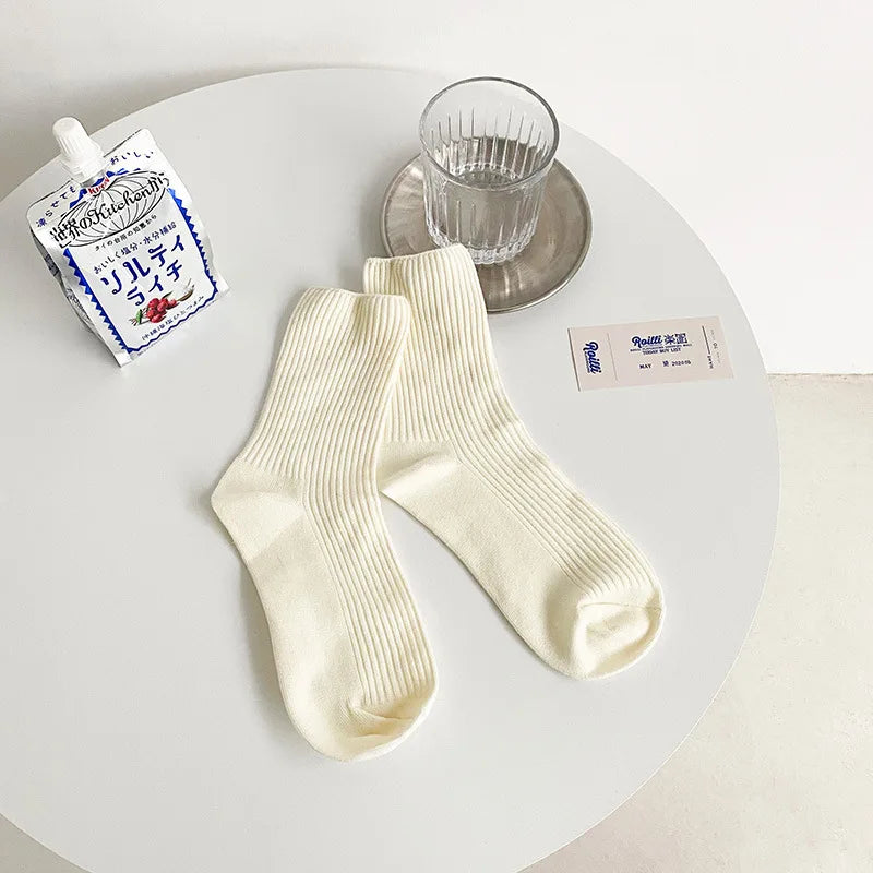 6 Pairs Women's Winter Cotton Socks | Cozy & Stylish Warmth