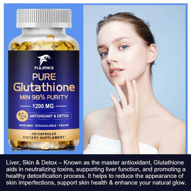 Pure Glutathione Capsules | Support Detox, Antioxidant & Anti-Aging