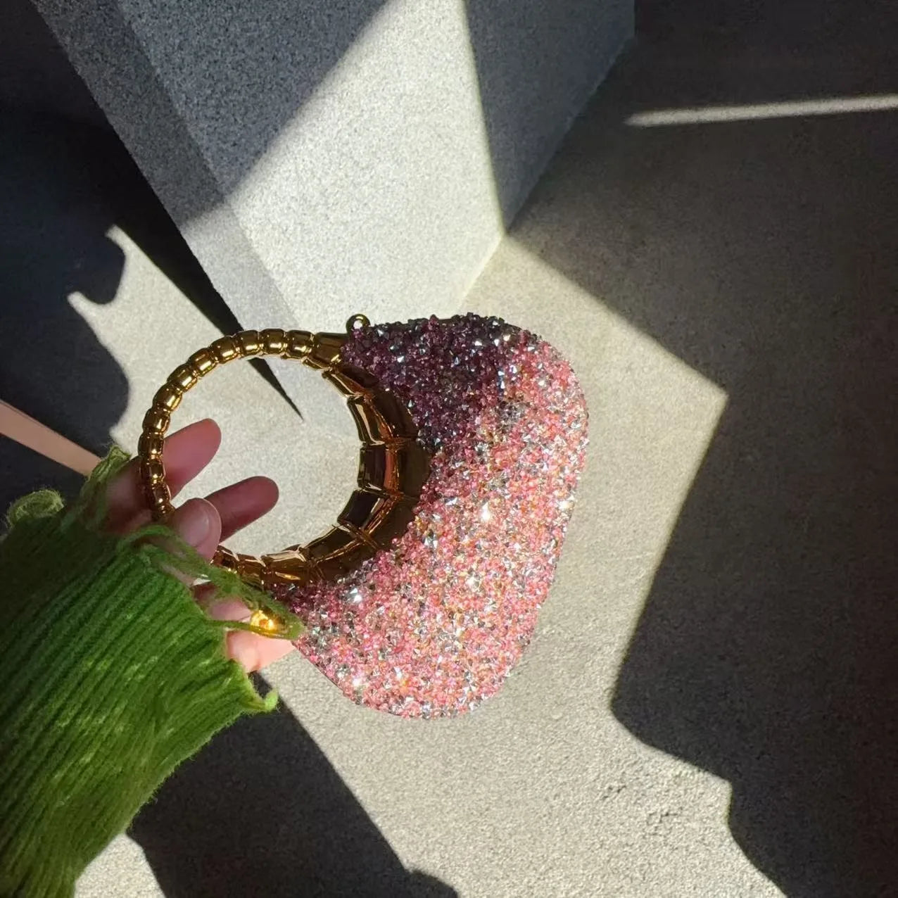 Mini Golden Pink Evening Bag | Luxury Clutch for Parties