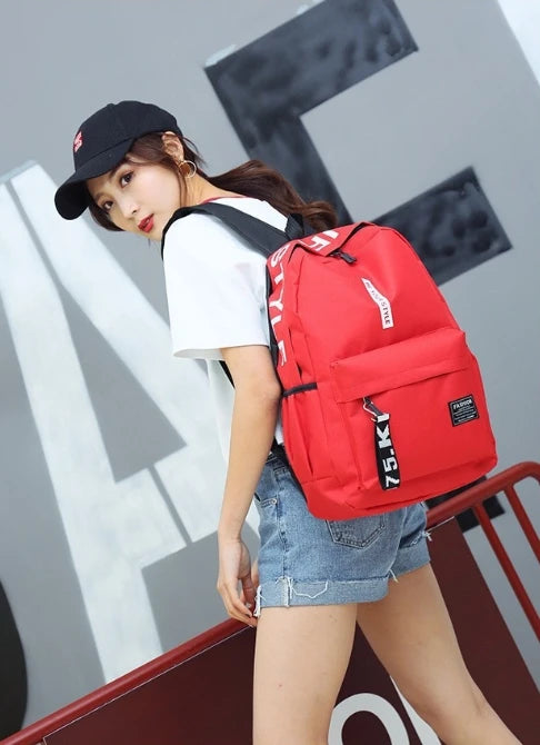 Fashion trend backpack backpack for men and women junior high school high school student bag large capacity korean version of th