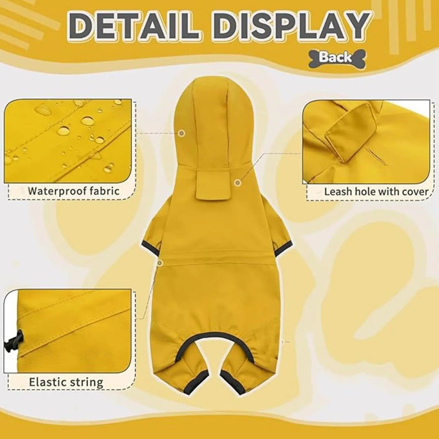 Waterproof Adjustable Dog Raincoat for All Weather Adventures