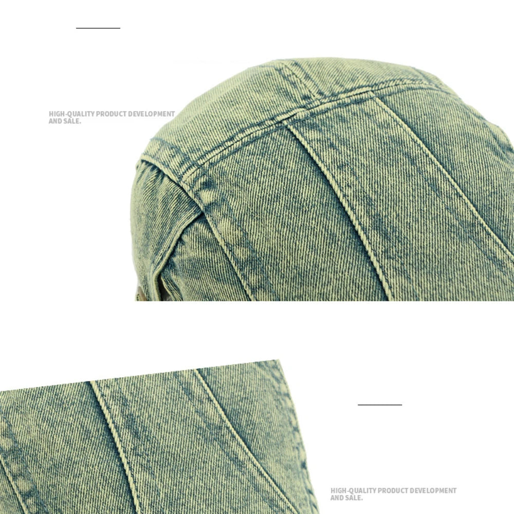 Unisex Adjustable Denim Beret Hat | Stylish Artist Cap