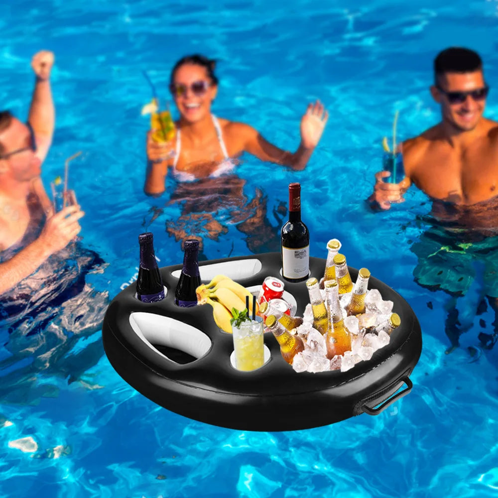 Inflatable Pool Drink Holder | Summer Party Float Cooler Tray