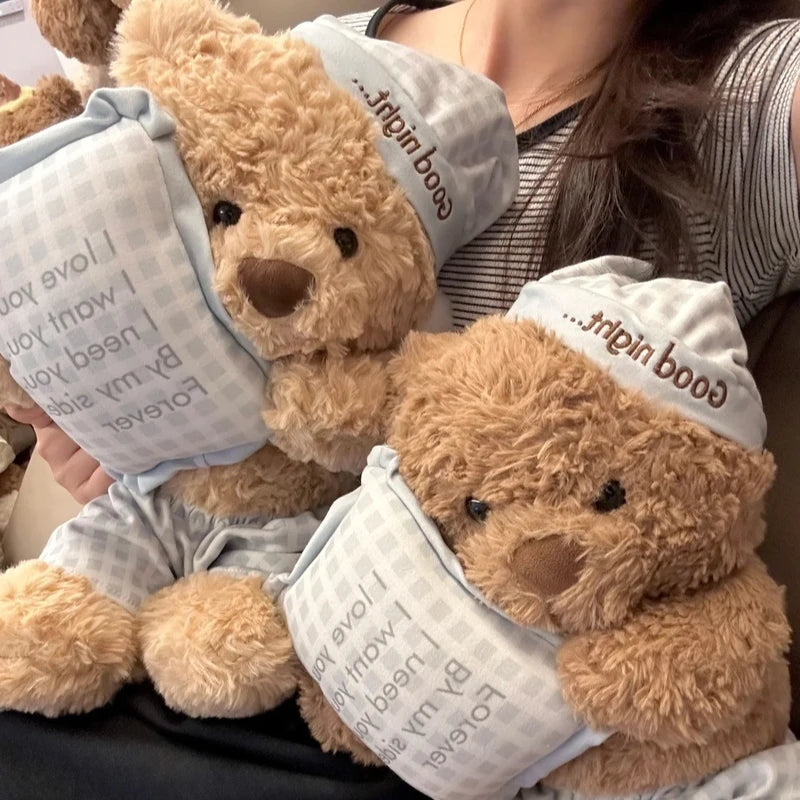 Cute Pajama Teddy Bear Plush Toy | Soft 40cm Sleep Companion 2026
