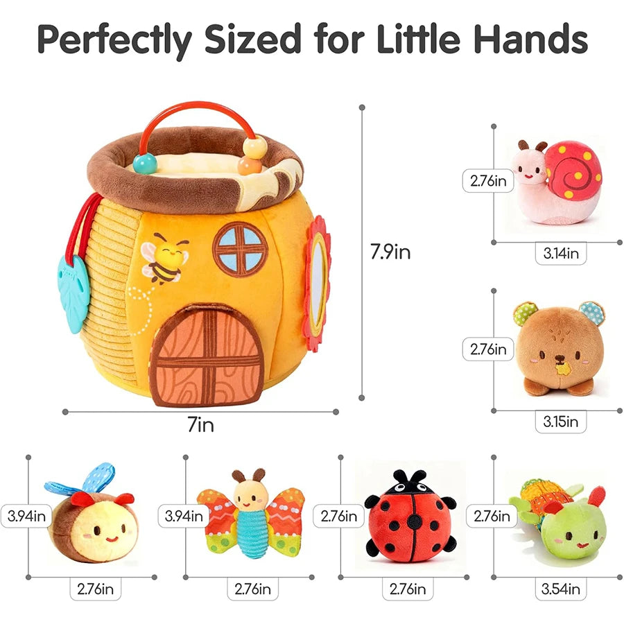 Plush Baby Beehive Toy with Stuffed Farm Animals | Sensory Fun