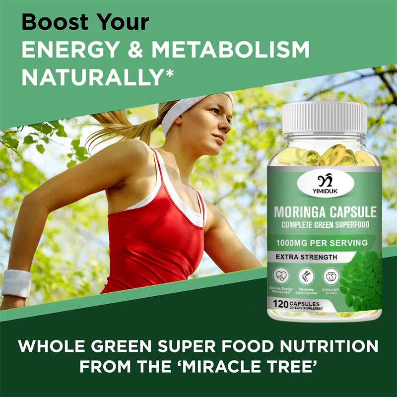Pure Moringa Oleifera Capsules | Support Skin Glow & Energy