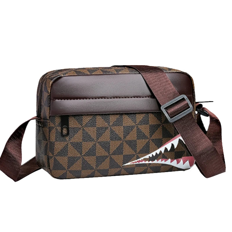 Stylish Shark-Pattern Men's Crossbody Bag | Practical Casual Shoulder Bag