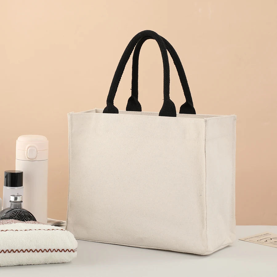Large Capacity Cartoon Tote Bag | Versatile Canvas Shopping Bag