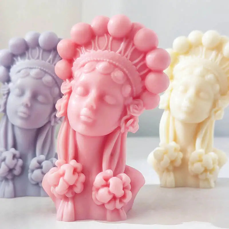 3D Female Portrait Candle Silicone Mold | Perfect for Home Decor